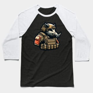 Tactical Wild Boar Adventure Tee: Unleash the Beast Within Baseball T-Shirt